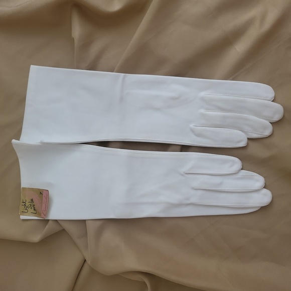 Vintage 50s Crescendo Leather Cotton Gloves Size 7 - Picture 4 of 7
